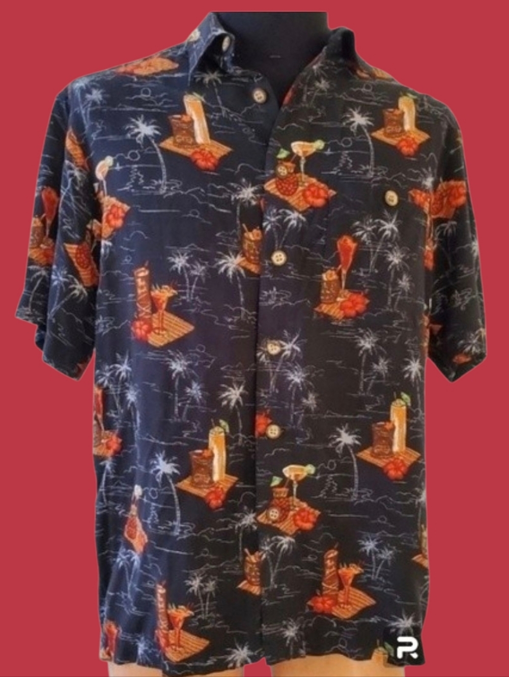 Hawaiian tiki Drinks theme shirt size xl